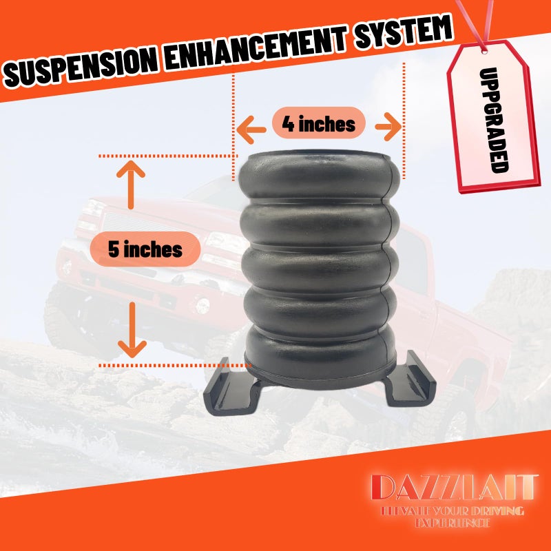 DAZZLAIT SSR-610-47 Rear Suspension Enhancement System Black | Bump Stop Fit for Nissan Frontier  Titan | Toyota Tacoma  Tundra  Hilux | Mitsubishi Triton | Rear Suspension Helper Springs - Image 4